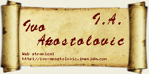 Ivo Apostolović vizit kartica